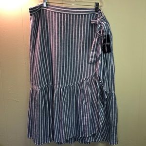 Chaps cotton wrap around skirt